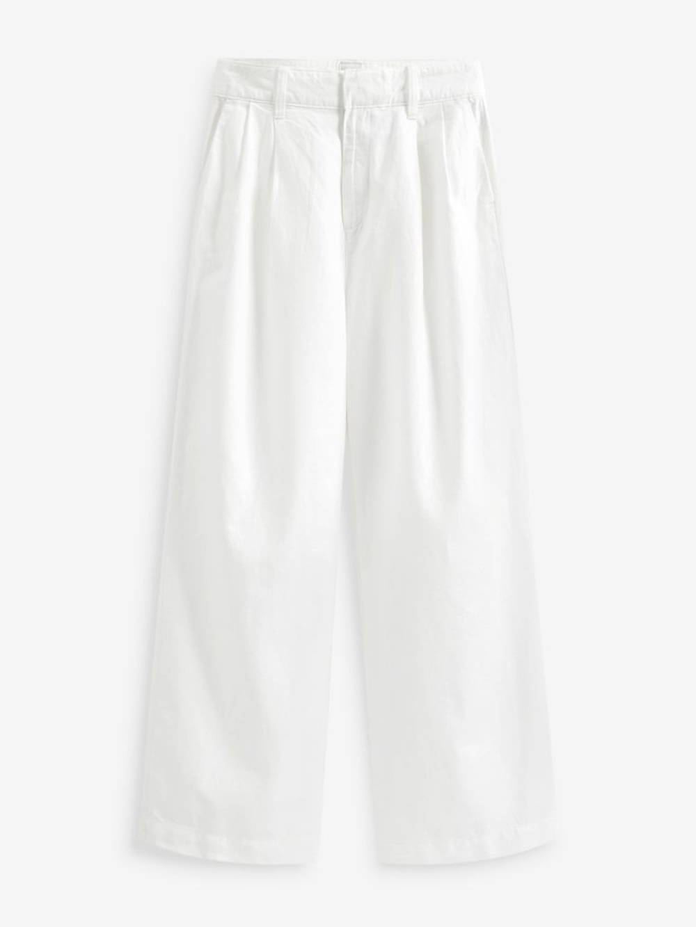 Gap White Linen Cotton Blend Pleated Trouser Wide Leg High Rise Pant SZ 14 Long - Picture 3 of 15